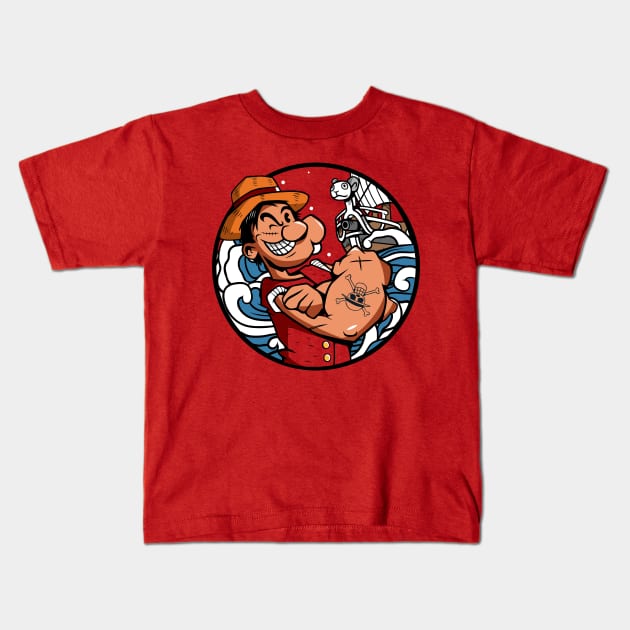 Monkey Popeye Luffy Kids T-Shirt by Camelo